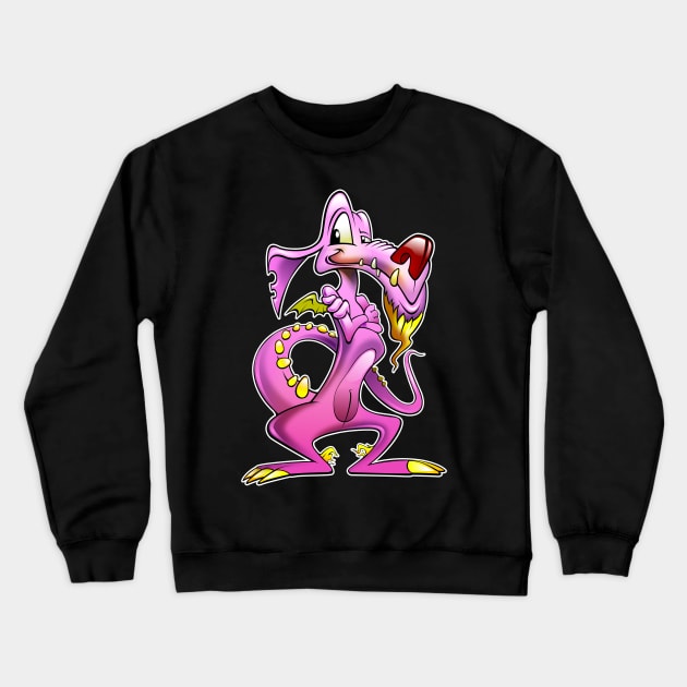 Smart Pink Dragon Crewneck Sweatshirt by VintageHeroes